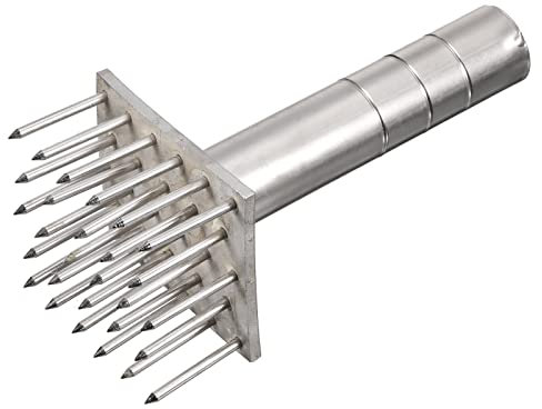 sourcing map Stainless Steel Meat Tenderizer, Meat Mallet Needle Nails Kitchen Tools for Tenderizing Meats Steak Fish Chicken, Silver Tone