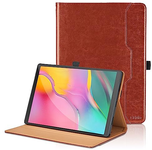 Custodia per Samsung Galaxy Tab A 10.1 pollici 2019 SM-T510 / SM-T515 Pelle Tablet Case, Multi-Angli Supporto Pieghevole Cover Protettiva con Tasca - Marrone