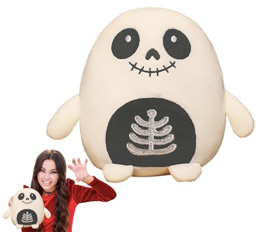 Skelettkissen Halloween Plüschtier,30cm/12inch Plüsch Puppe Plüschpuppen, Halloween Squishmallows Heimdekoration Partygeschenke Geburtstagsgeschenke Plüsch Gefüllte Spielzeug für Kinder Mädchen Jungen