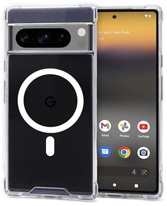 JProtect für Google Pixel 8 Pro Hülle MagSafe (TOP Schutz & Magnetkraft) Magnetische Handyhülle Transparent für Google Pixel 8 Pro – Hülle Magnet für MagSafe Zubehör Durchsichtiges Case Stoßfest