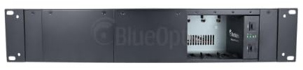 BlueOptics Medienkonverter-Chassis, 2HE für 48,30cm (19)-Rack, redundante Stromversorgung, für 14 Medienkonverter, 0°C bis 50°C (BLMCC) Marke