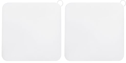 PATIKIL Silicone Floor Drain Anti-Odor Mat, 2Pcs Shower Drain Stopper Square Silicone Floor Drain Cover for Kitchen Bathroom, White