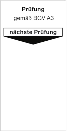 Dreifke® Aufkleber Grundplakette Prüfung gemäß BGV A3 nächste Prüfung, Folie,40x80 mm, 10 Stk./Bog.
