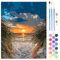 QENSPE Paisaje Pintura por Números para Adultos, Kit de Pintar por Números DIY con 3 Pinceles y Pinturas Acrílicas, Sin Marco 40x50 cm, Regalo para Decoración de Pared del Hogar - Playa Sol