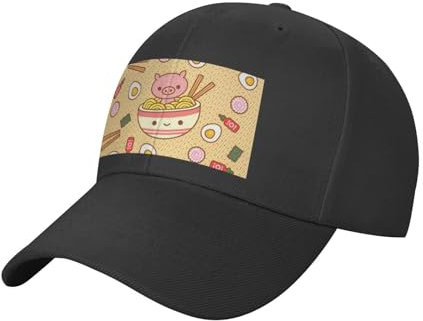 OPSREY Delicious Sweet Ramen Printed Casquette Adjustable Mesh Baseball Cap Neutral Sports Cap, Schwarz , 5-7