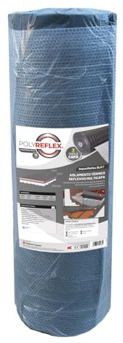 POLYREFLEX BLH-F (1,2x30 m) |Aislante Termico para Paredes y Fachadas, Techos y Cubiertas,Ventana, Suelo,Coche,Garaje,Camper| Válido para cualquier tipo de construcción| 3 Capas | 8mm Espesor |36m²