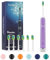 7AM2M Sonic Electric Toothbrush with 6 Brush Heads for Adults and Kids, One Charge for 90 Days, Wireless Fast Charge, 5 Modes with 2 Minutes Build in Smart Timer, Electric Toothbrushes(Purple)