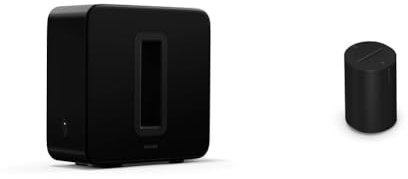 Sonos SUB (GEN3) Black & Era 100 - An icon, remastered. Next-gen acoustics. New look. Now with Bluetooth®. Introducing Era 100. Hear what you've been missing. (Black)