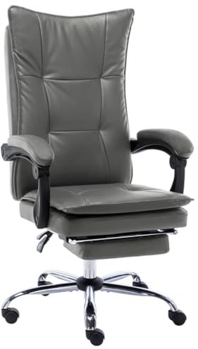 Willood Bürostuhl Ergonomisch Höhenverstellbar Chefsessel Bürosessel Schreibtischstuhl Sportsitz Gaming Racing Stuhl Anthrazit Kunstleder Mit Fußablage