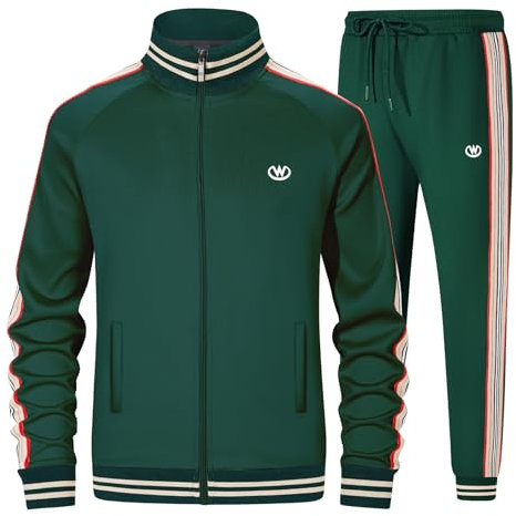 W JIANWANG Herren Trainingsanzug Jogginganzug Sportanzug Tracksuits 2 Teiliges Lässiges Athletisches Jogging 5016-L