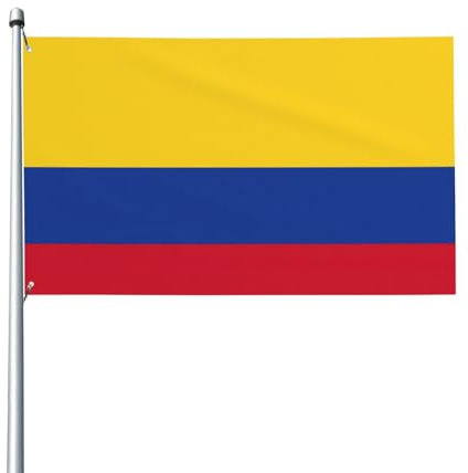 Bandera de Colombia con ojales metálicos para decoración exterior/interior - 0,9 x 1,5 m