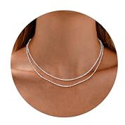 ORAZIO Layering Halskette Kette Silber 925 Damen Ketten Halskette Damen Ketten Choker Kette Silberkette Damen Ketten Schmuck Silber