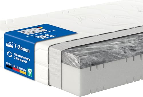 ARBD Top XL Fresh Matratze – 7-Zonen-Kaltschaummatratze 2 x Härtegrade, mit Topper, Wendematratze 24 cm hoch – Beste Matratze für jedes Bett weich bis hart (H4 Kern - H5 Topper, 90 x 200 cm)