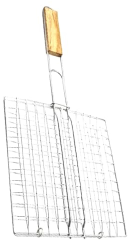 PartyKindom Stainless Steel BBQ Wire Mesh Grill Basket Heat Resistant Barbecue Rack for Thick Food Outdoor Cooking Cooking Rack Grill Mat