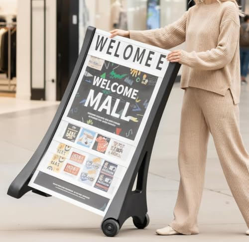 Panneau de trottoir avec tableau à message modifiable, étanche et résistant au vent (sans lettres), panneau d'affichage de trottoir à base d'eau
