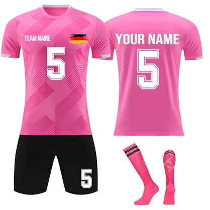 Maillot de Foot Enfant/Adultes Personnalisé Tenues de Sport Ensemble Foot Enfant Personnalisés Votre Nom et Numéro Maillot de Foot, Short et Chaussettes