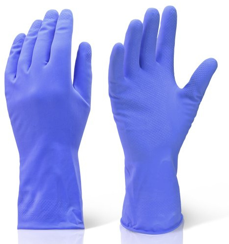X5 Pairs of The Chemical Hut Extra Large Blue Industrial Cleaning and Washing Up Rubber Gloves XL.