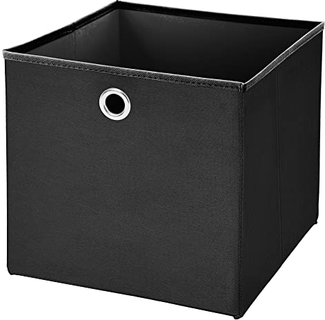 Stick&Shine 1x Aufbewahrungs Korb Schwarz Faltbox 33 x 33 x 33 cm Regalkorb faltbar