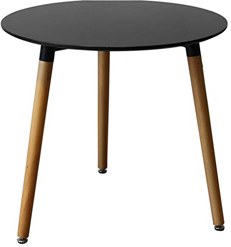 WXiaJ-Kaffetisch Dreibeinigen Massivholz Couchtisch Küche Wohnzimmer Hotel Moderne Runde Beistelltisch Schwarz