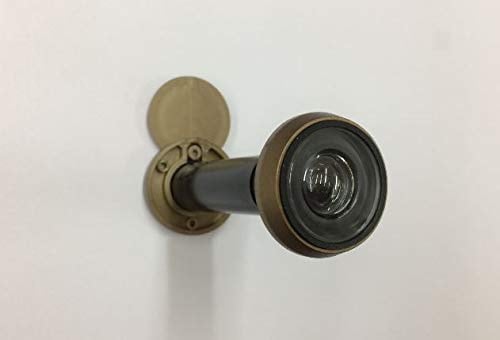 SPIONCINO TONDO IN ABS FINITURA BRONZATO,FORO MM 16, ANGOLO DI PERCEZIONE VISIVA 200° LUNGHEZZA REGOLABILE 60-110 mm GHIERA ESTERNA MM 28, TESTA INTERNA CON COPERCHIO MM 32