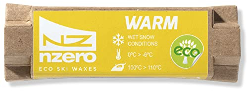 NZEROWAX Organisch Warmwachs, Gelb (Warm Yellow), 50 g, Bio-Pflanzenwachs für nasse Schneeverhältnisse, 0 ºC / -6 ºC, Ski