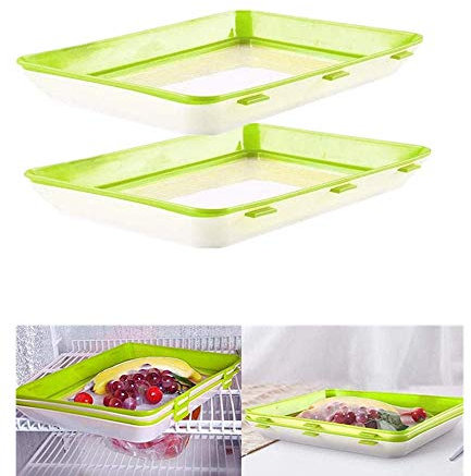 Timess Frischhaltetablett Essen Frisch Tablett konservierungsschale für Lebensmittel Tablett für die Lebensmittelkonservierung für gesunde Lebensmitteleinsparung Konservierungsbehälter (2pcs)