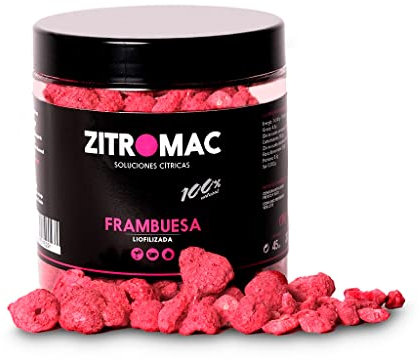 Lamponi liofilizzati al 100% naturali. Lamponi disidratati senza zucchero aggiunto Frutta disidratata per cocktail / infusi / tè / pasticcini / dolci. Barattolo da 60 gr di lamponi senza additivi.