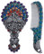 Beaupretty Desktop-Schminkspiegel 2 Stück Vintage Spiegel Kamm Set Retro Pfau Muster Tragbare Hand Kosmetikspiegel Reise Haar Kamm Bürste für Outdoor-Geldb?RSE Grau Schönheitsspiegel