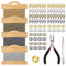 GLAITC Schmuck Basteln Set, Schmuckherstellung Kit Schmuck Basteln Zubehör Schmuck Machen Ketten mit Hummerverschluss, 200-teiliger Öffnungsring für DIY Bastelbedarf