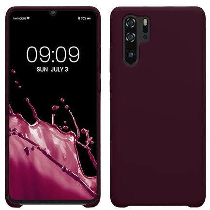 kwmobile Hülle kompatibel mit Huawei P30 Pro Hülle - Silikon Handy Case - Handyhülle weiche Oberfläche - kabelloses Laden - Bordeaux Violett