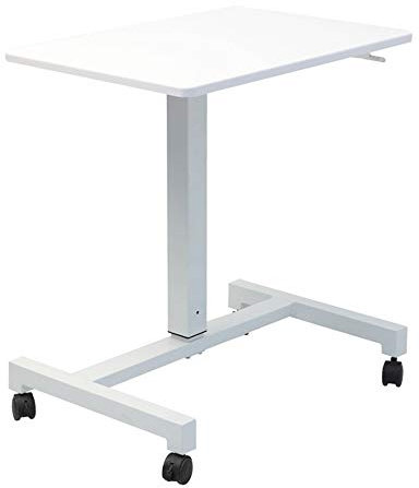 JTRHD Tragbarer Laptop-Schreibtisch Tragbare pneumatische Hebe Computer Desk Business Training Lecture Schreibtisch Movable Stehpult Nachtsofa Seite (Farbe : Weiß, Size : 840x580x160mm)