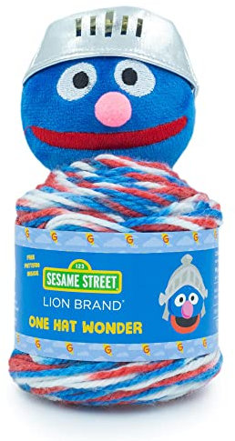 Lion Brand Yarn Sesamstraße One Hat Wonder Garn, Super Grover
