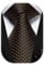 HISDERN Herren Krawatten Set Klassische Tupfen Taschentuch Formelle Elegant Krawatte & Einstecktuch Hochzeit Arbeit Orange/Schwarz
