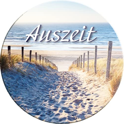 schilderkreis24 – Lustiger Spruch “Auszeit“ Magnet Deko Nordsee Meer Kühlschrankmagnet Humor witzige Geschenkidee Geburtstag Weihnachten 8x8 cm