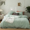 Michorinee Housse de Couette 240 x 260 cm Vert Clair - Parure de Lit Adulte 2 Personnes avec Fermeture Éclair Sets de Housse Couette en Microfibre avec 2 Taie d'oreiller 65x65 cm