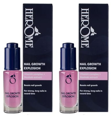 Herome 2-Pack Nagelwachstumserum Explosion (Nail Growth Explosion) - fördert die Mikrozirkulation, ist reich an Silizum, verbessert den Zustand der Nägel, sodass die Nägel schneller wachsen.- 2*7ml.