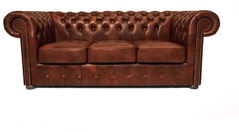 Chesterfield Sofa Class - The Chesterfield Brand | 3 Sitzer Sofa | 100% Leder, handgefertigt, Original Chesterfield | Breite 200 cm | Cloudy Karamell