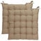 Betz 2 Stück Stuhlkissen mit Bändern - Sitzkissen für Außen oder Innen Größe 40 cm x 40 cm weich gefüllt Farbe beige - 2 Stück