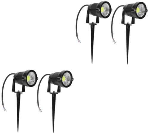 OSALADI 4 Stück Rasenlampe Kolben Gartenleuchten für den Außenbereich Dekor Sonnenlicht Rasenstablampe Beleuchtung IP Laternenmast Projektionslampe Scheinwerfer rotieren