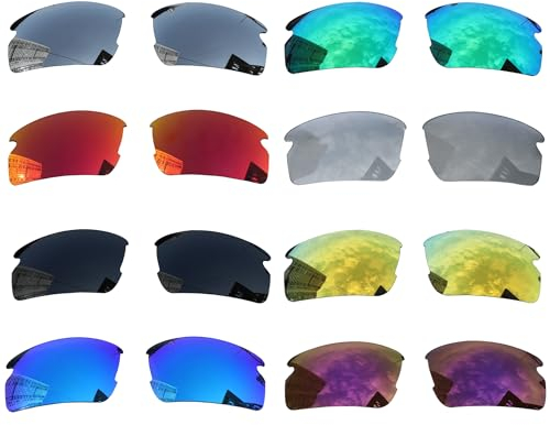 Acefrog Lot de 8 paires de verres polarisés de rechange pour lunettes de soleil Oakley Flak 2.0 XL OO9188, incassables, anti-rayures, Multicolore, taille unique