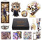 MOTAO Genshin Impact Box Xiao Hu Tao Qiqi Merch Set - Puppe, Poster, Kissenbezug, Standfigur, Armband, Abzeichen, Schlüsselanhänger, Kartenhülle, 30 Lomo Karten, 50 Aufkleber (Albedo)