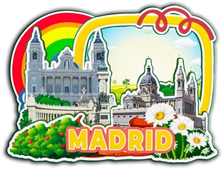 Madrid Gemeinschaft Madrid Spanien Magnet Kühlschrankmagnet Holz 3D Sehenswürdigkeiten Reise Sammlerstück Souvenirs Dekoration handgefertigt -3778