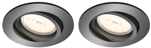 Philips Donegal Einbaustrahler, Fassung GU10, rund, Schwarz (Packung mit 2)