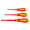 INGDAUM® Set di 3 cacciaviti a taglio VDE 0,5 x 3,0 x 75 mm; 0,8 x 4,0 x 100 mm; 1,0 x 5,5 x 125 mm, isolati contro 1000 V per elettricisti, meccanonici e refrigeratori