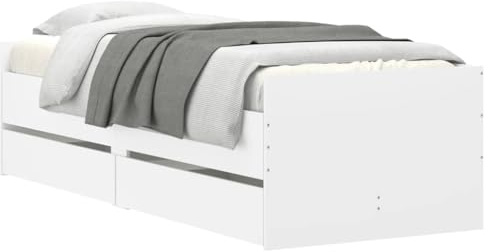 vidaXL Bettgestell mit Schubladen Weiß 90x190 cm