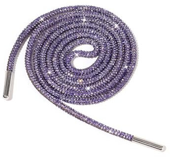 1 paio di lacci con glitter da 3 mm, lacci rotondi, strass di ricambio per scarpe Shoelaces Diamanti, cinghie per scarpe da ginnastica decorative con cappuccio, Lilla, 160