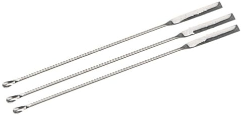 Stainless Steel Micro Wire Spatula Spoon Double Ended for Chemistry Laboratory Flat end type-24