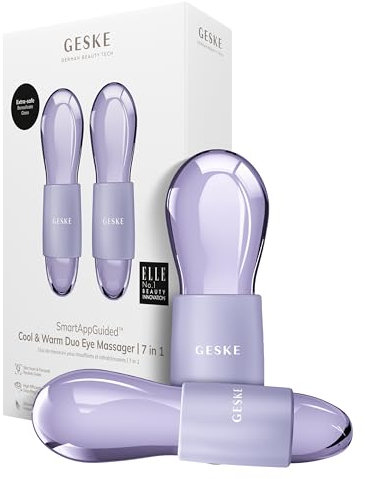 GESKE SmartAppGuided™ Cool & Warm Duo Eye Massager | 7 in 1 | Zwei Massagekugeln | Batterielose Wärme- & Kühltechnologie | Gegen Augenringe & Tränensäcke | Anti-Aging | Professionelle Hautpflege