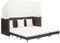 LAPOOH Ausziehbares 3-Sitzer-Schlafsofa mit Dach, Gartenmöbel, Balkon Möbel, Balkon Lounge, Gartenlounge, Gartensofa, Loungemöbel, Sitzecke Balkon, Poly Rattan Braun
