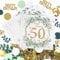 Servietten 50. Geburtstag, 40Stück Happy Birthday Servietten Geburtstag Mit Konfetti Geburtstag, 50 Geburtstag Servietten Eukalyptus, Party Deko 50. Geburtstag Mann Frau, Tischdeko Geburtstag